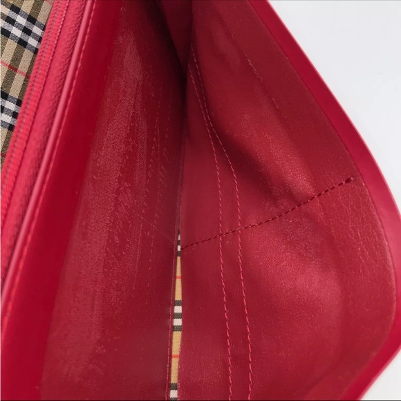 Authentic Burberry Red nova check Women's Wallet - Picture 11 of 13